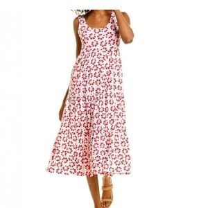 Duffield Lane Red Floral Midi Dress
